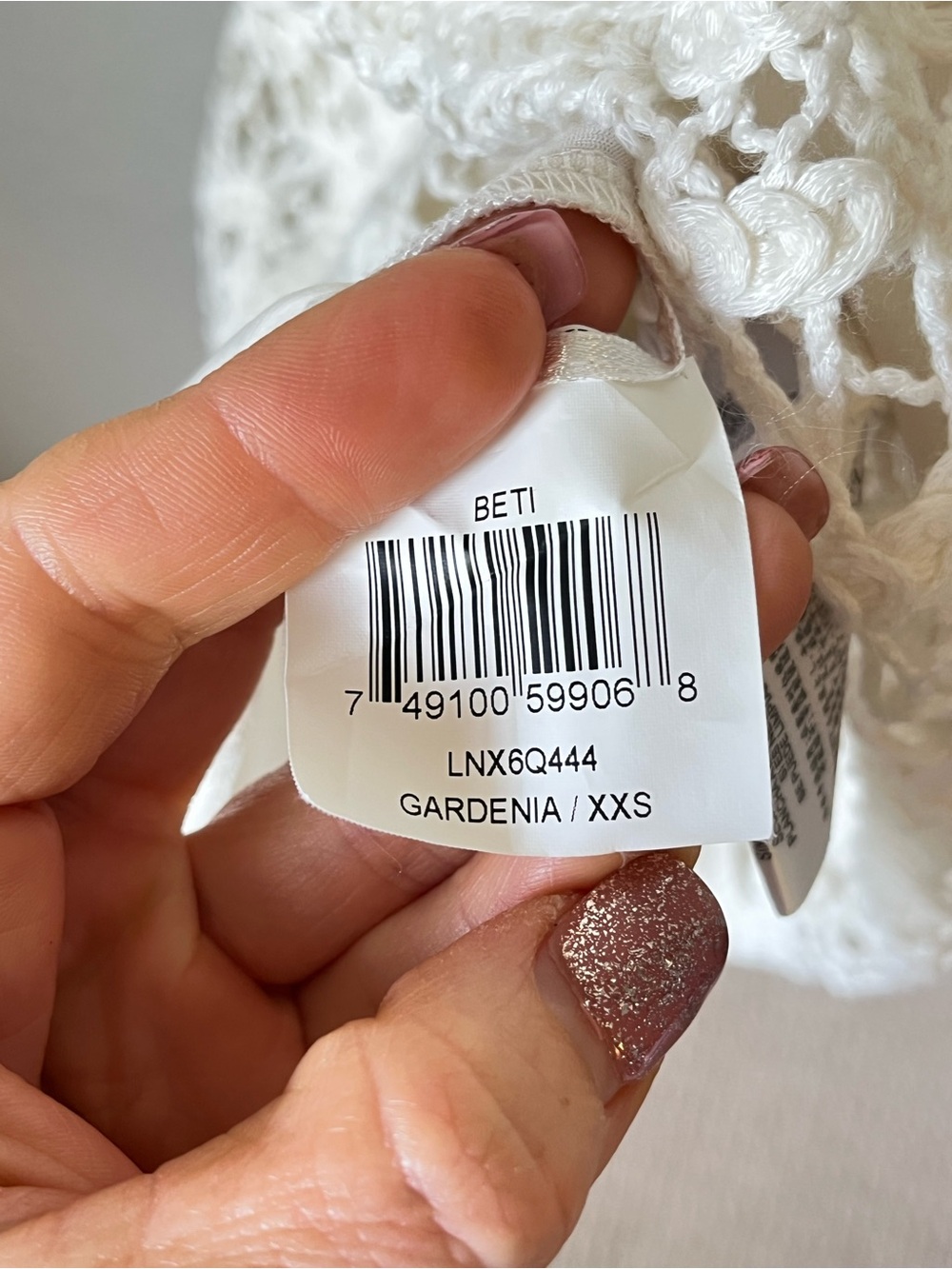 BCBGMAXAZRIA Beti Crochet Dress XXS Gardenia Ivory Boho Bridal Beach Mini - Picture 10 of 10